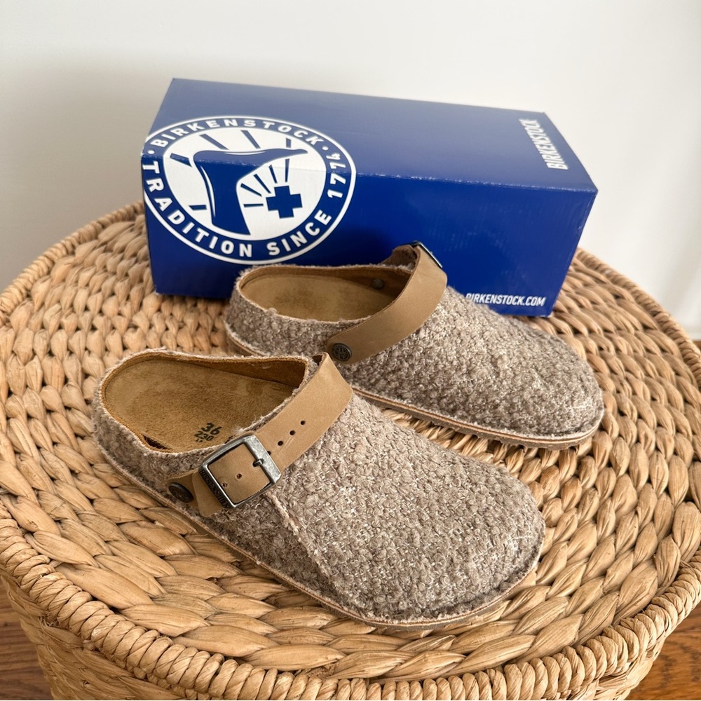 Birkenstock Lutry Premium in Textile - Gray Taupe size 36 brand new